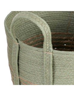 Set of Baskets 42 x 42 x 48 cm Mint Natural Fibre (3 Pieces)