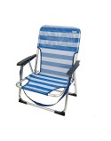 Gepolsterte Campingstuhl Colorbaby 55 x 35 x 72 cm Weiß Marineblau