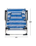 Gepolsterte Campingstuhl Colorbaby 55 x 35 x 72 cm Weiß Marineblau