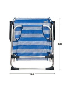 Gepolsterte Campingstuhl Colorbaby 55 x 35 x 72 cm Weiß Marineblau
