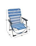 Gepolsterte Campingstuhl Colorbaby 55 x 35 x 72 cm Weiß Marineblau