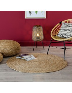 Alfombra 120 x 120 x 1 cm Natural Yute