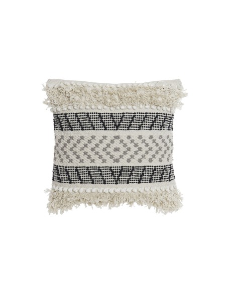 Coussin DKD Home Decor Noir Beige 45 x 10 x 45 cm Boho Coussin DKD Home Decor Noir Beige 45 x 10 x 45 cm Boho