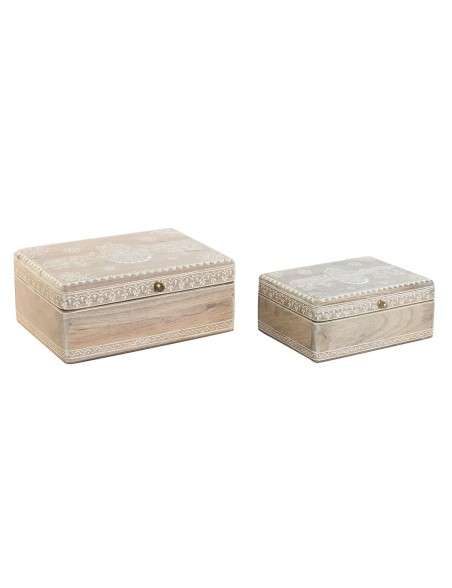 Boîte à bijoux DKD Home Decor 25,5 x 20 x 10,5 cm Naturel Bois de manguier (2 Unités) Boîte à bijoux DKD Home Decor 25,5 x 20 x 10,5 cm Naturel Bois de manguier (2 Unités)