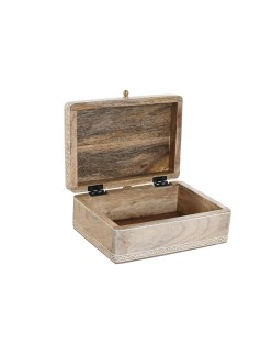 Boîte à bijoux DKD Home Decor 25,5 x 20 x 10,5 cm Naturel Bois de manguier (2 Unités)