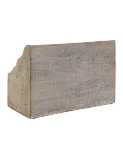 Contenitore per Sistemare Multiuso DKD Home Decor Bianco Naturale Legno di mango 32 x 13 x 21 cm (12 Unità)