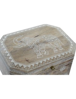 Boîte à bijoux DKD Home Decor 25,5 x 20 x 10,5 cm Naturel Bois de manguier (2 Unités)