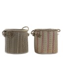 Mehrzweckkorb DKD Home Decor Braun Schwarz Rot Boho 30 x 30 x 36 cm (2 Stück)
