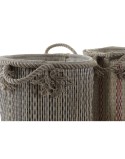 Cestino Multiuso DKD Home Decor Marrone Nero Rosso Boho 30 x 30 x 36 cm (2 Unità)