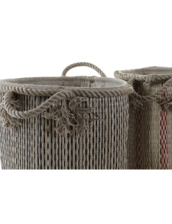 Mehrzweckkorb DKD Home Decor Braun Schwarz Rot Boho 30 x 30 x 36 cm (2 Stück)