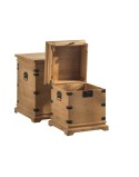 Set di Bauli DKD Home Decor Metallo Abete Legno di abete Orientale 50 x 50 x 61 cm 48 x 48 x 61 cm 50 x 50 x 60 cm (2 Unità) (1 
