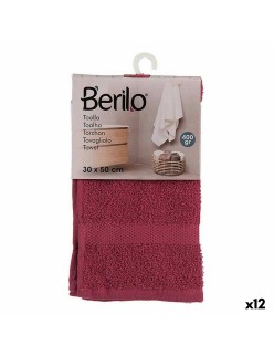 Serviette de toilette Berilo 5311 Bordeaux 80 % coton 20 % Polyester 30 x 0,5 x 50 cm (12 Unités)