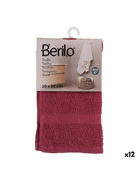 Serviette de toilette Berilo 5311 Bordeaux 80 % coton 20 % Polyester 30 x 0,5 x 50 cm (12 Unités)