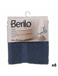 Serviette de toilette Berilo 5312 Bleu 80 % coton 20 % Polyester 50 x 90 cm 50 x 0,5 x 90 cm (6 Unités)