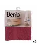 Serviette de toilette Berilo 5312 Bordeaux 80 % coton 20 % Polyester 50 x 0,5 x 90 cm (6 Unités)