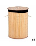 Cesto per i Panni Sporchi Kipit BA1315-436 Nero Naturale Metallo Bambù Legno MDF 48 L (4 Unità)