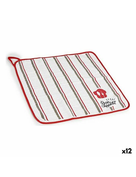Tissu de cuisine Kinvara 1220 Blanc Rouge 50 x 0,3 x 50 cm (12 Unités)