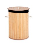 Cesto per i Panni Sporchi Kipit BA1315-436 Nero Naturale Metallo Bambù Legno MDF 48 L (4 Unità)