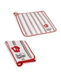 Tissu de cuisine Kinvara 1220 Blanc Rouge 50 x 0,3 x 50 cm (12 Unités)