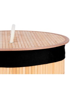 Cesto per i Panni Sporchi Kipit BA1315-436 Nero Naturale Metallo Bambù Legno MDF 48 L (4 Unità)