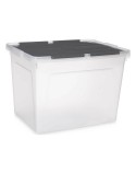 Scatola portaoggetti con coperchio Kipit 87953 Trasparente Antracite Plastica 48 L (6 Unità)
