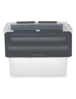 Scatola portaoggetti con coperchio Kipit 87953 Trasparente Antracite Plastica 48 L (6 Unità)