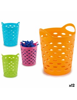 Cestino per Mollette Giallo Azzurro Arancio Rosa polistirene 14 x 17 x 14 cm (12 Unità)