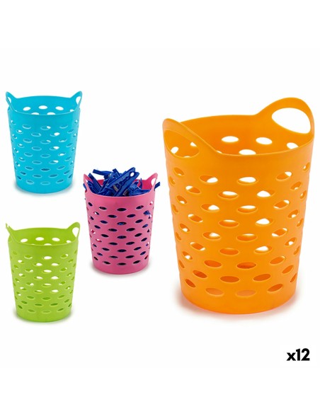 Cestino per Mollette Giallo Azzurro Arancio Rosa polistirene 14 x 17 x 14 cm (12 Unità)