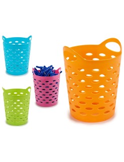 Korb für Wäscheklammern Gelb Blau Orange Rosa polystyrol 14 x 17 x 14 cm (12 Stück)