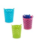 Cesta para Pinzas Amarillo Azul Naranja Rosa Poliestireno 14 x 17 x 14 cm (12 Unidades)