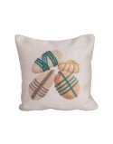 Cushion Boho Cyan PET Stone 45 x 10 x 45 cm