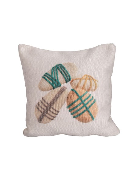 Cushion Boho Cyan PET Stone 45 x 10 x 45 cm