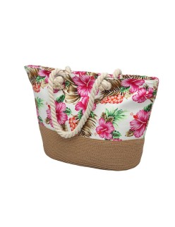 Bolso de Hombro Rosa Flores