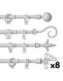 Barra para Cortinas Extensible 170 - 320 cm Blanco Hierro (8 Unidades)