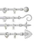 Curtain Bar Extendable 170 - 320 cm White Iron (8 Units)