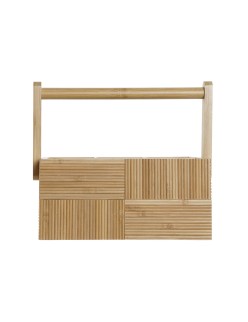 Vassoio Portaposate DKD Home Decor Naturale Bambù 27 x 16,5 x 11,5 cm