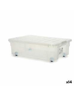 Scatola con Ruote per Organizzare 30 L 40 x 18 x 59,5 cm (14 Unità)