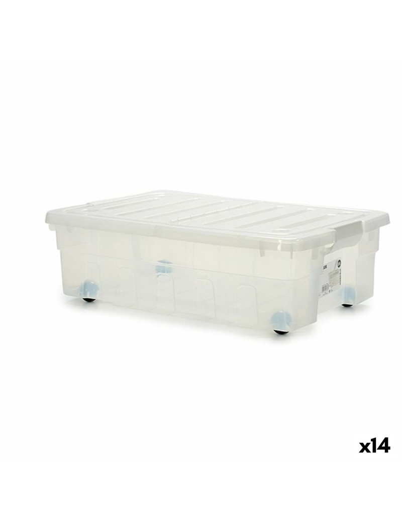 Scatola con Ruote per Organizzare 30 L 40 x 18 x 59,5 cm (14 Unità)