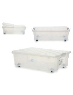 Caixa de Armazenamento com Rodas 30 L 40 x 18 x 59,5 cm (14 Unidades)