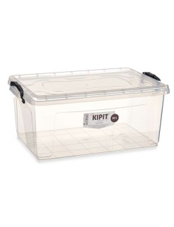 Boîte de rangement avec couvercle Transparent Plastique 22 L 32 x 20,5 x 50 cm (6 Unités)