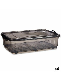 Scatola con Ruote per Organizzare Kipit TP484-2 Antracite Plastica 40 L (6 Unità)