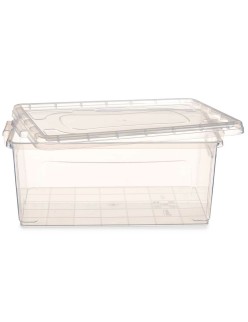 Boîte de rangement avec couvercle Transparent Plastique 22 L 32 x 20,5 x 50 cm (6 Unités)