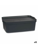 Scatola portaoggetti con coperchio Kipit TP595-1 Antracite Plastica 14 L 29,5 x 14,3 x 45 cm (12 Unità)