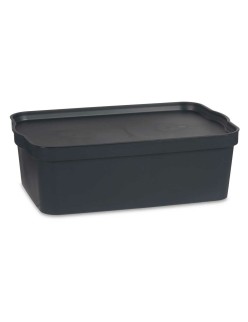 Scatola portaoggetti con coperchio Kipit TP595-1 Antracite Plastica 14 L 29,5 x 14,3 x 45 cm (12 Unità)
