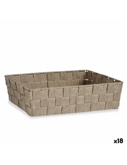 Cestino Multiuso Kipit A3-6885 Beige Stoffa 3,8 L 34 x 8,5 x 21 cm (18 Unità)