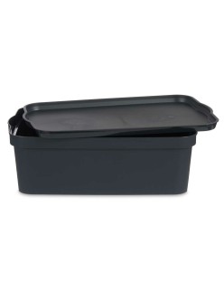 Scatola portaoggetti con coperchio Kipit TP595-1 Antracite Plastica 14 L 29,5 x 14,3 x 45 cm (12 Unità)