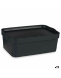 Scatola portaoggetti con coperchio Kipit TP593-1 Antracite Plastica 6 L 21 x 11 x 32 cm (12 Unità)