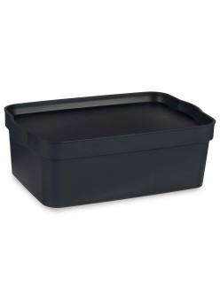 Scatola portaoggetti con coperchio Kipit TP593-1 Antracite Plastica 6 L 21 x 11 x 32 cm (12 Unità)