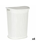 Cesto per i Panni Kipit 4790-3 Bianco Plastica 60 L 43,5 x 57,5 x 34 cm (6 Unità)