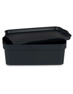 Scatola portaoggetti con coperchio Kipit TP593-1 Antracite Plastica 6 L 21 x 11 x 32 cm (12 Unità)